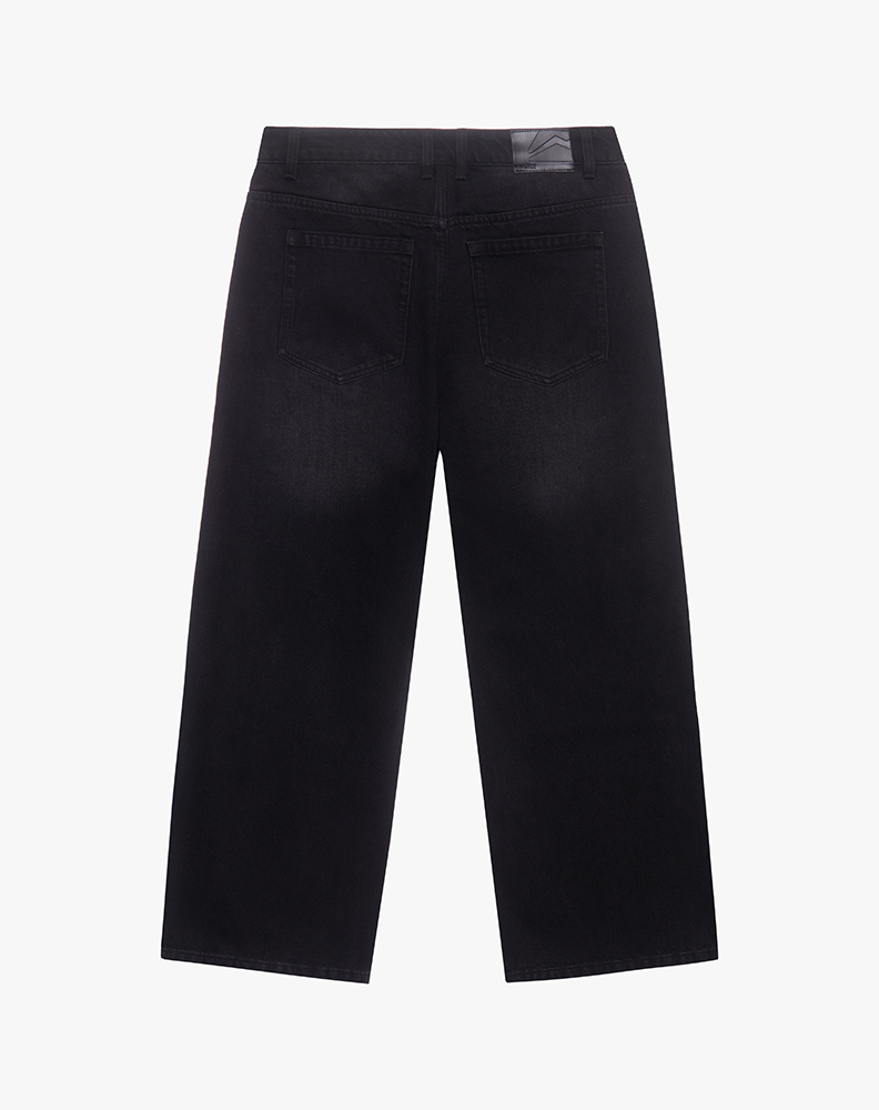 Чёрные оверсайз джинсы "Базовый лого 01"