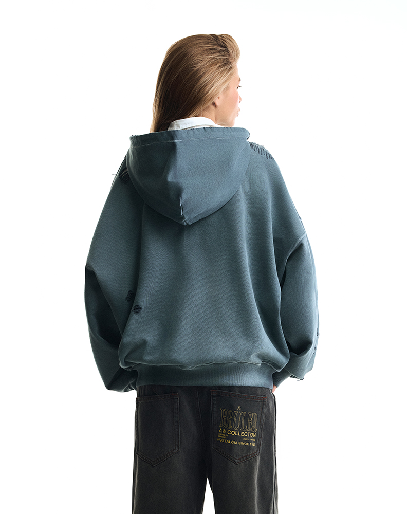 Зип-худи серого цвета “Inversé”