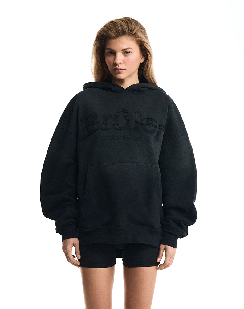 Оверсайз худи с патчем на груди "Ombre Brûlée"