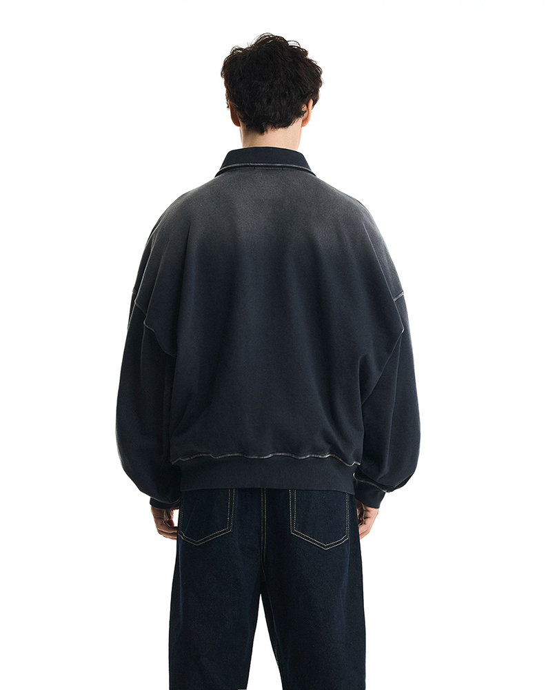 Свитшот на молнии чёрного цвета “Pas de capuche”