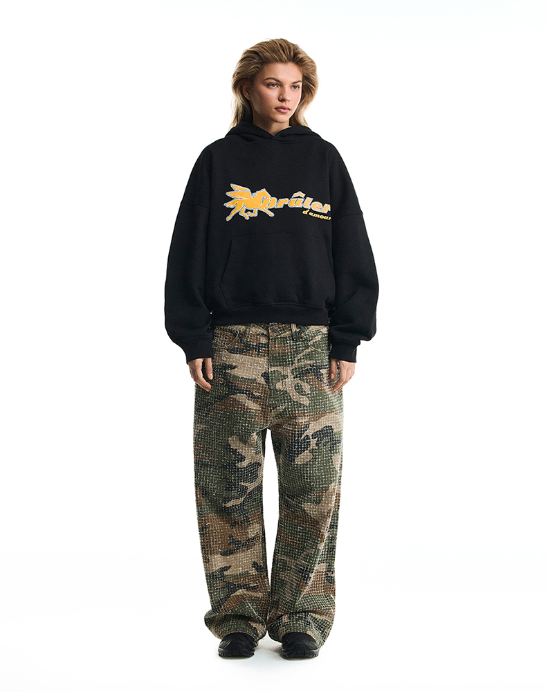 Оверсайз худи чёрного цвета “Pégase”