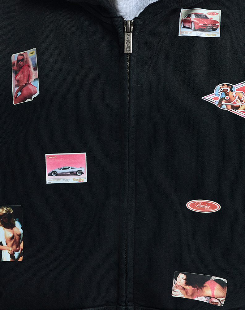 Зип-худи графитового цвета “Autocollant”