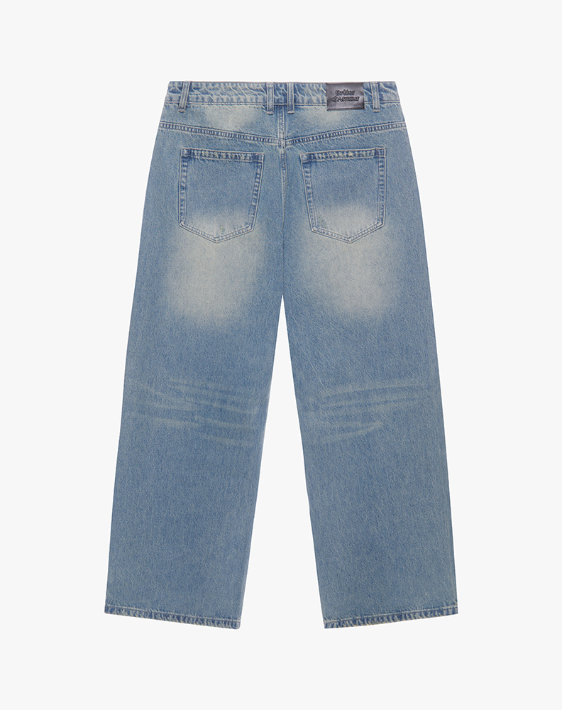 Светло-синие оверсайз джинсы "Базовый лого 02"