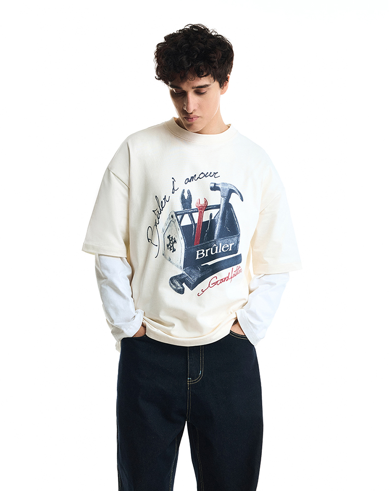 Оверсайз футболка белого цвета “Serrurier”