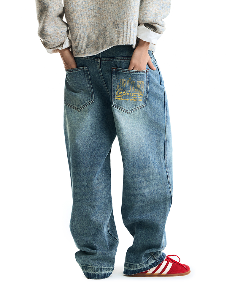 Светло-синие оверсайз джинсы "De Mon Père"