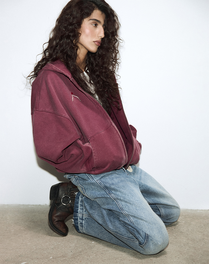 Зип-худи бордового цвета “Frisson”