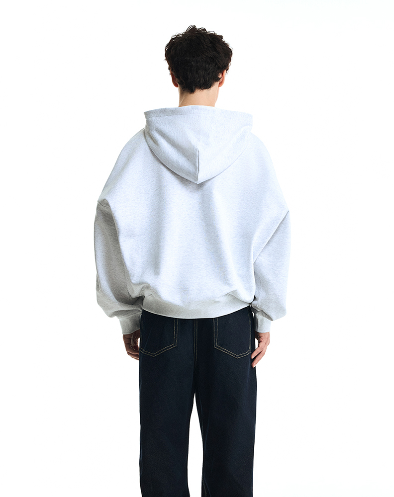 Оверсайз худи серого меланжевого цвета “Pégase”