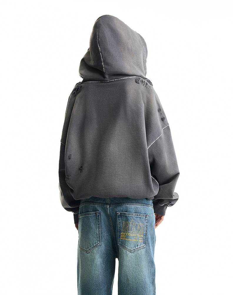 Зип-худи серого цвета “1990”