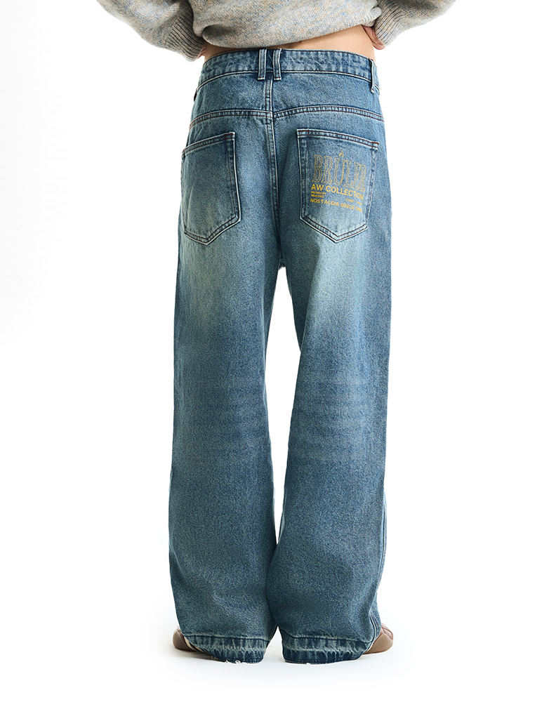 Светло-синие оверсайз джинсы "De Mon Père"