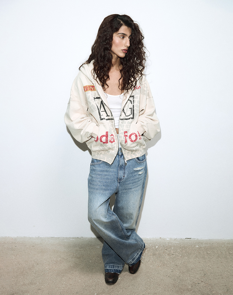 Зип-худи грязно-бежевого цвета “Parrain de Souvenirs”