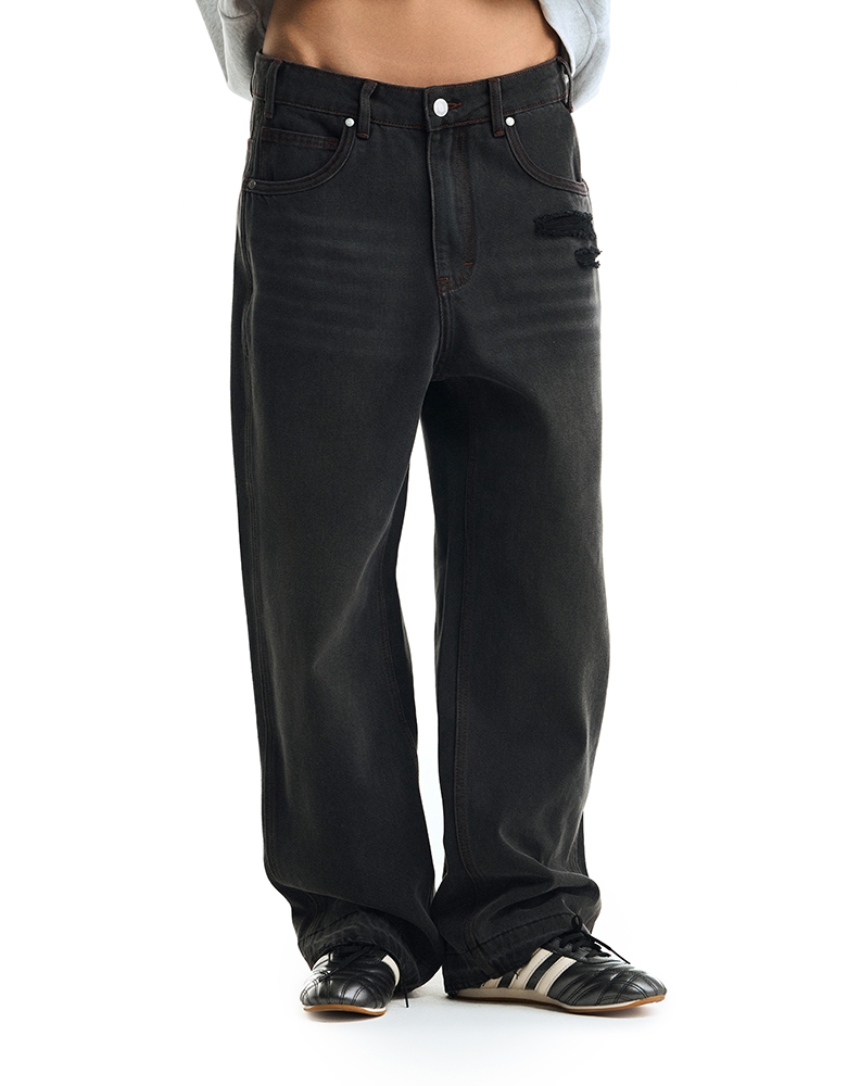 Черные оверсайз джинсы "De Mon Père"