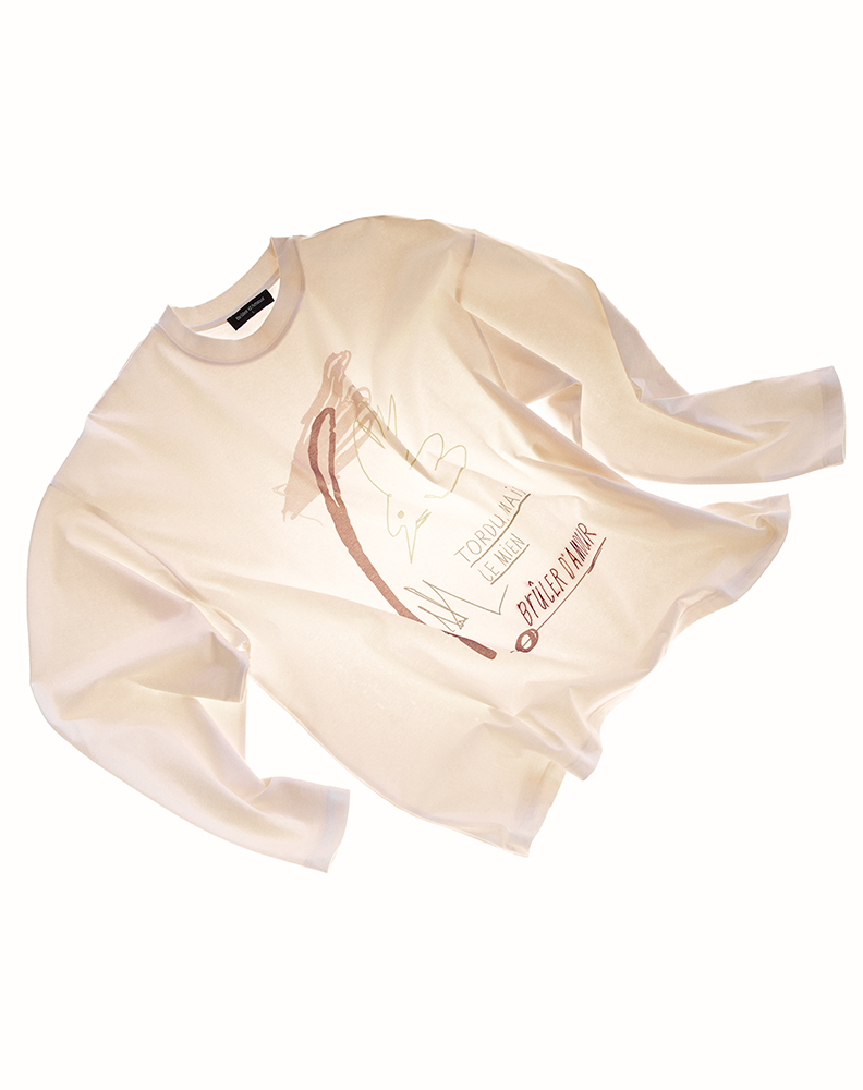 Лонгслив «Птица» молочный