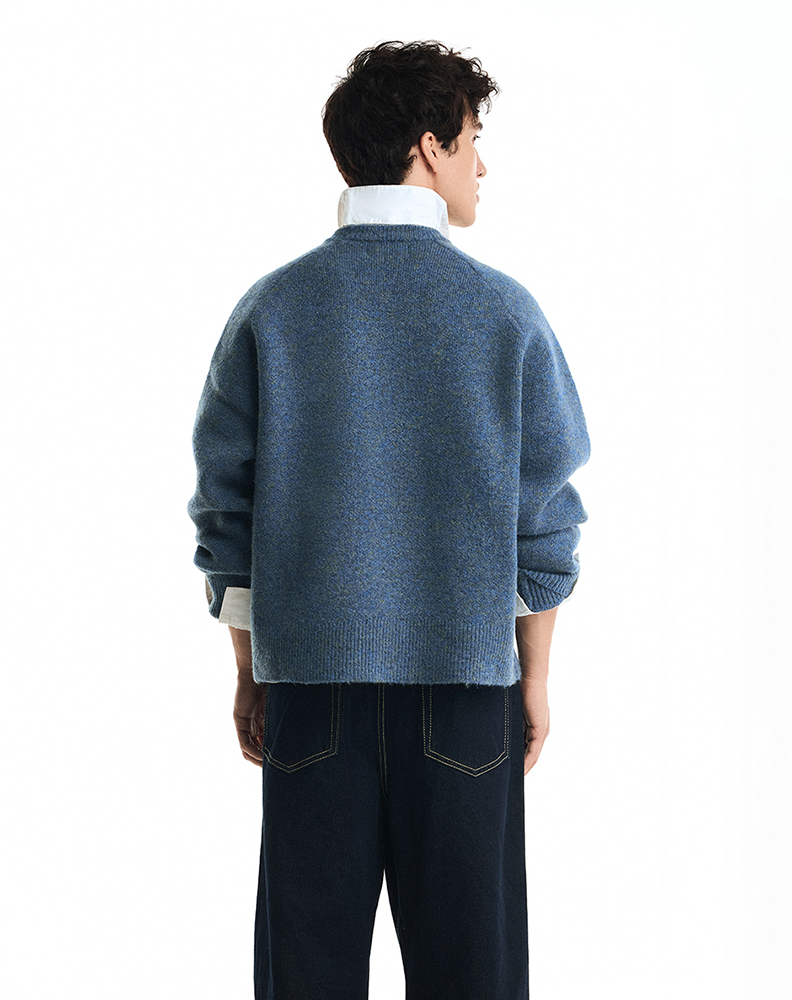 Вязаный свитер темно-синего цвета “Mosaïque”