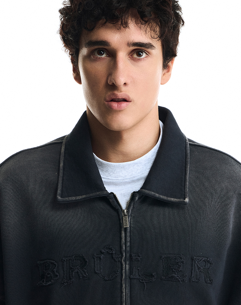 Свитшот на молнии чёрного цвета “Pas de capuche”